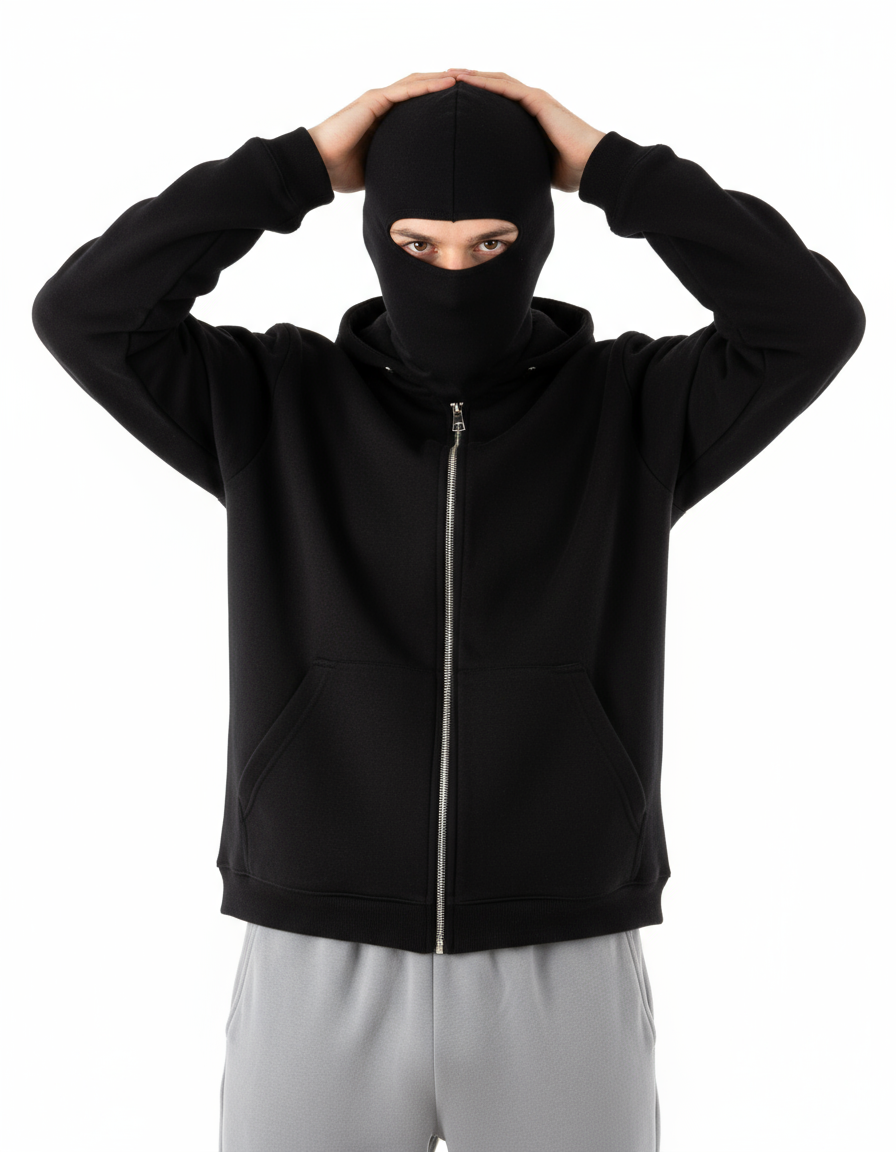 Black Ninja zipper hoodies